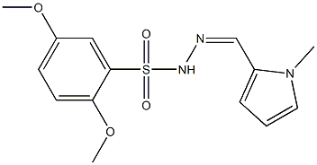 2,5-dimethoxy-N-[(Z)-(1-methylpyrrol-2-yl)methylideneamino]benzenesulfonamide 结构式