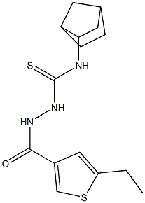 1-(3-bicyclo[2.2.1]heptanyl)-3-[(5-ethylthiophene-3-carbonyl)amino]thiourea 结构式