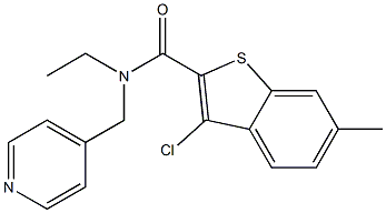 3-chloro-N-ethyl-6-methyl-N-(pyridin-4-ylmethyl)-1-benzothiophene-2-carboxamide 结构式