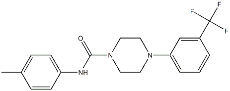 N-(4-methylphenyl)-4-[3-(trifluoromethyl)phenyl]piperazine-1-carboxamide 结构式