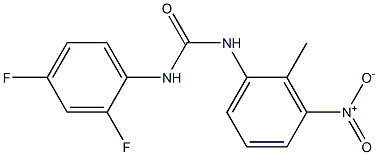 1-(2,4-difluorophenyl)-3-(2-methyl-3-nitrophenyl)urea 结构式