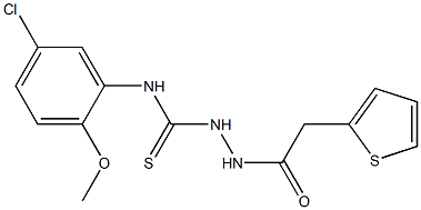 1-(5-chloro-2-methoxyphenyl)-3-[(2-thiophen-2-ylacetyl)amino]thiourea 结构式