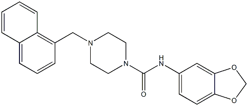 N-(1,3-benzodioxol-5-yl)-4-(naphthalen-1-ylmethyl)piperazine-1-carboxamide 结构式