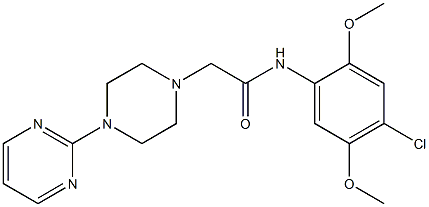 N-(4-chloro-2,5-dimethoxyphenyl)-2-(4-pyrimidin-2-ylpiperazin-1-yl)acetamide 结构式