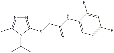 N-(2,4-difluorophenyl)-2-[(5-methyl-4-propan-2-yl-1,2,4-triazol-3-yl)sulfanyl]acetamide 结构式