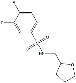 3,4-difluoro-N-(oxolan-2-ylmethyl)benzenesulfonamide 结构式