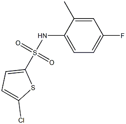 5-chloro-N-(4-fluoro-2-methylphenyl)thiophene-2-sulfonamide 结构式