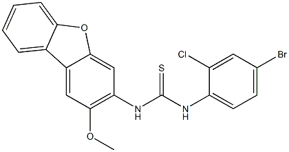 1-(4-bromo-2-chlorophenyl)-3-(2-methoxydibenzofuran-3-yl)thiourea 结构式