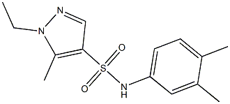 N-(3,4-dimethylphenyl)-1-ethyl-5-methylpyrazole-4-sulfonamide 结构式