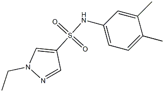 N-(3,4-dimethylphenyl)-1-ethylpyrazole-4-sulfonamide 结构式