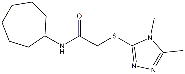 N-cycloheptyl-2-[(4,5-dimethyl-1,2,4-triazol-3-yl)sulfanyl]acetamide 结构式