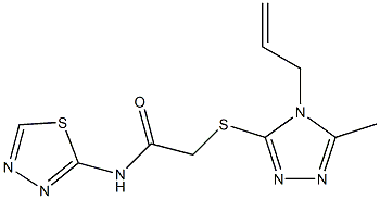 2-[(5-methyl-4-prop-2-enyl-1,2,4-triazol-3-yl)sulfanyl]-N-(1,3,4-thiadiazol-2-yl)acetamide 结构式