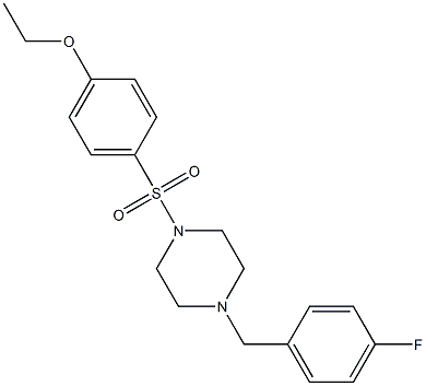 1-(4-ethoxyphenyl)sulfonyl-4-[(4-fluorophenyl)methyl]piperazine 结构式