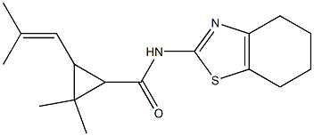 2,2-dimethyl-3-(2-methylprop-1-enyl)-N-(4,5,6,7-tetrahydro-1,3-benzothiazol-2-yl)cyclopropane-1-carboxamide 结构式