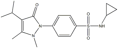 N-cyclopropyl-4-(2,3-dimethyl-5-oxo-4-propan-2-ylpyrazol-1-yl)benzenesulfonamide 结构式