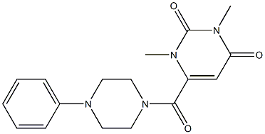 1,3-dimethyl-6-(4-phenylpiperazine-1-carbonyl)pyrimidine-2,4-dione 结构式