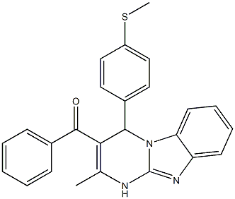 [2-methyl-4-(4-methylsulfanylphenyl)-1,4-dihydropyrimido[1,2-a]benzimidazol-3-yl]-phenylmethanone 结构式