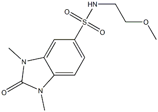 N-(2-methoxyethyl)-1,3-dimethyl-2-oxobenzimidazole-5-sulfonamide 结构式