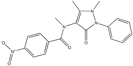 N-(1,5-dimethyl-3-oxo-2-phenylpyrazol-4-yl)-N-methyl-4-nitrobenzamide 结构式