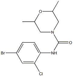 N-(4-bromo-2-chlorophenyl)-2,6-dimethylmorpholine-4-carboxamide 结构式