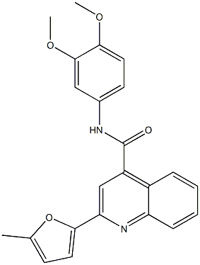 N-(3,4-dimethoxyphenyl)-2-(5-methylfuran-2-yl)quinoline-4-carboxamide 结构式