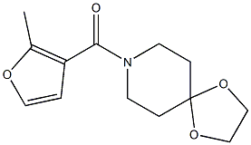 1,4-dioxa-8-azaspiro[4.5]decan-8-yl-(2-methylfuran-3-yl)methanone 结构式