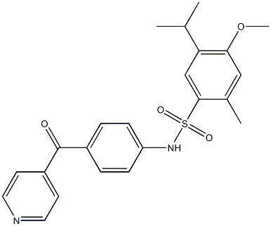 4-methoxy-2-methyl-5-propan-2-yl-N-[4-(pyridine-4-carbonyl)phenyl]benzenesulfonamide 结构式