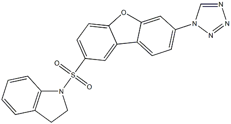 1-[7-(tetrazol-1-yl)dibenzofuran-2-yl]sulfonyl-2,3-dihydroindole 结构式