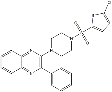 2-[4-(5-chlorothiophen-2-yl)sulfonylpiperazin-1-yl]-3-phenylquinoxaline 结构式