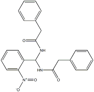 N-[(2-nitrophenyl)-[(2-phenylacetyl)amino]methyl]-2-phenylacetamide 结构式