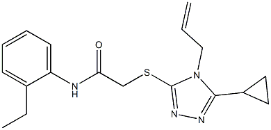 2-[(5-cyclopropyl-4-prop-2-enyl-1,2,4-triazol-3-yl)sulfanyl]-N-(2-ethylphenyl)acetamide 结构式