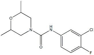 N-(3-chloro-4-fluorophenyl)-2,6-dimethylmorpholine-4-carboxamide 结构式