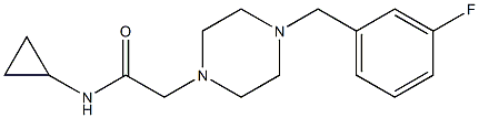 N-cyclopropyl-2-[4-[(3-fluorophenyl)methyl]piperazin-1-yl]acetamide 结构式