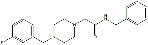 N-benzyl-2-[4-[(3-fluorophenyl)methyl]piperazin-1-yl]acetamide 结构式