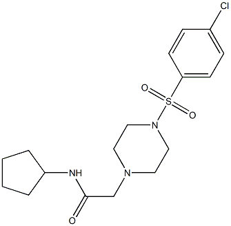 2-[4-(4-chlorophenyl)sulfonylpiperazin-1-yl]-N-cyclopentylacetamide 结构式