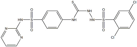 1-[(2,5-dichlorophenyl)sulfonylamino]-3-[4-(pyrimidin-2-ylsulfamoyl)phenyl]thiourea 结构式