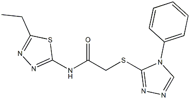 N-(5-ethyl-1,3,4-thiadiazol-2-yl)-2-[(4-phenyl-1,2,4-triazol-3-yl)sulfanyl]acetamide 结构式