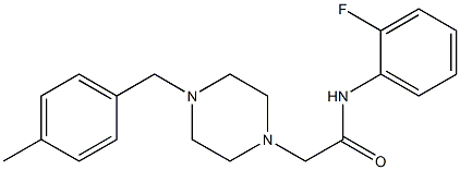 N-(2-fluorophenyl)-2-[4-[(4-methylphenyl)methyl]piperazin-1-yl]acetamide 结构式
