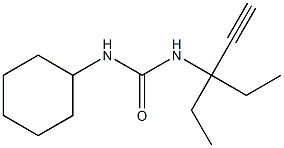 1-cyclohexyl-3-(3-ethylpent-1-yn-3-yl)urea 结构式