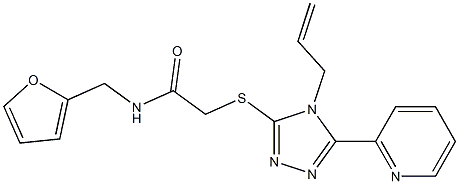 N-(furan-2-ylmethyl)-2-[(4-prop-2-enyl-5-pyridin-2-yl-1,2,4-triazol-3-yl)sulfanyl]acetamide 结构式