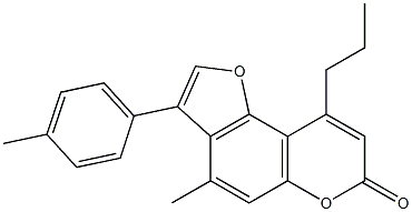 4-methyl-3-(4-methylphenyl)-9-propylfuro[2,3-f]chromen-7-one 结构式