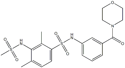 3-(methanesulfonamido)-2,4-dimethyl-N-[3-(morpholine-4-carbonyl)phenyl]benzenesulfonamide 结构式