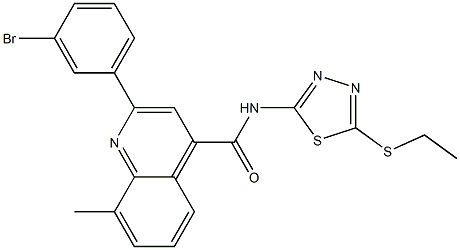 2-(3-bromophenyl)-N-(5-ethylsulfanyl-1,3,4-thiadiazol-2-yl)-8-methylquinoline-4-carboxamide 结构式