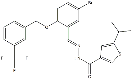 N-[(E)-[5-bromo-2-[[3-(trifluoromethyl)phenyl]methoxy]phenyl]methylideneamino]-5-propan-2-ylthiophene-3-carboxamide 结构式