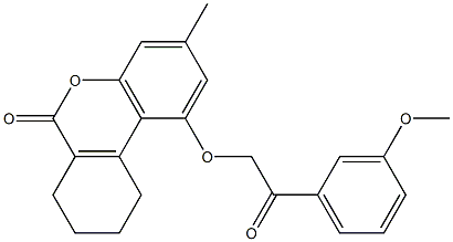 1-[2-(3-methoxyphenyl)-2-oxoethoxy]-3-methyl-7,8,9,10-tetrahydrobenzo[c]chromen-6-one 结构式