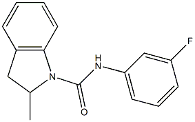 N-(3-fluorophenyl)-2-methyl-2,3-dihydroindole-1-carboxamide 结构式