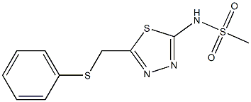 N-[5-(phenylsulfanylmethyl)-1,3,4-thiadiazol-2-yl]methanesulfonamide 结构式