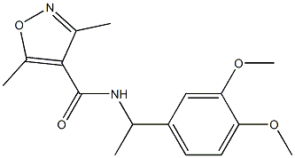 N-[1-(3,4-dimethoxyphenyl)ethyl]-3,5-dimethyl-1,2-oxazole-4-carboxamide 结构式