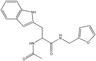 2-acetamido-N-(furan-2-ylmethyl)-3-(1H-indol-2-yl)propanamide 结构式