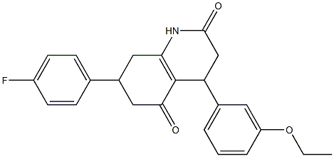 4-(3-ethoxyphenyl)-7-(4-fluorophenyl)-1,3,4,6,7,8-hexahydroquinoline-2,5-dione 结构式